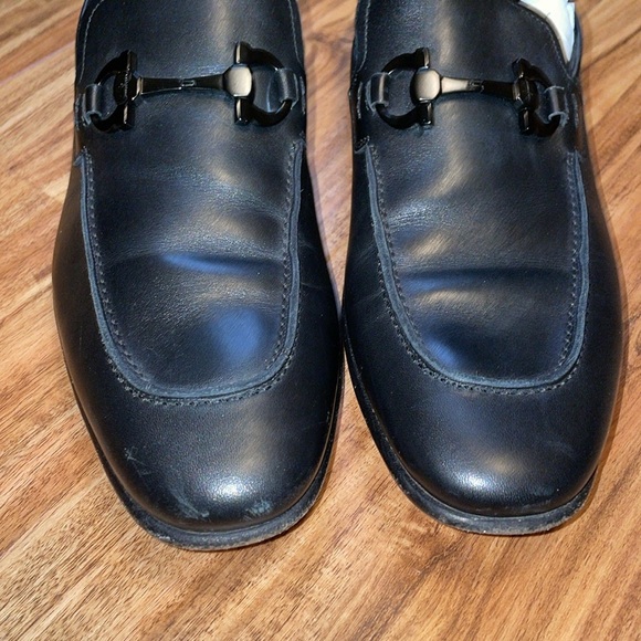 Ferragamo Men's 9 D Loafers black foster slip on leather Italian business casual - Picture 5 of 12